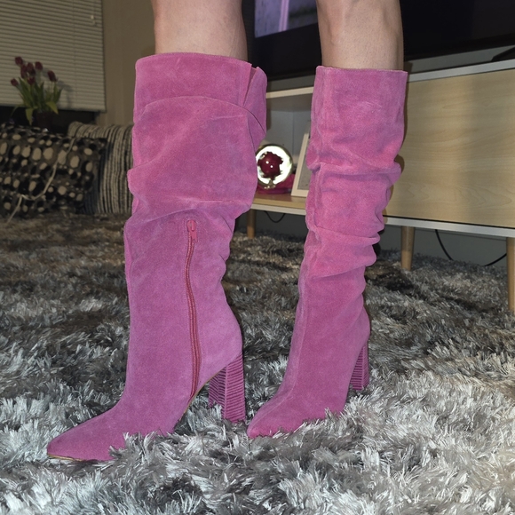 Lanca Perfume Suede Leather Knee High Heeled Boots MADE IN BRAZIL - Picture 7 of 8